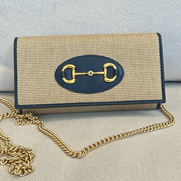 Gucci Horsebit 1955 canvas wallet on chain - Picture 3 of 15